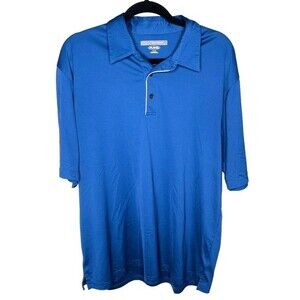 Greg Norman PlayDRY Golf Polo Shirt sz XL * Blue Moisture Wicking Short Sleeve